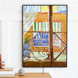 Vincent Van Gogh - Butcher Seen Through a Window (1888) | Vintage Oil Painting | Goff Meat Outdoors Looking Out Wall Art Print | Digital Art