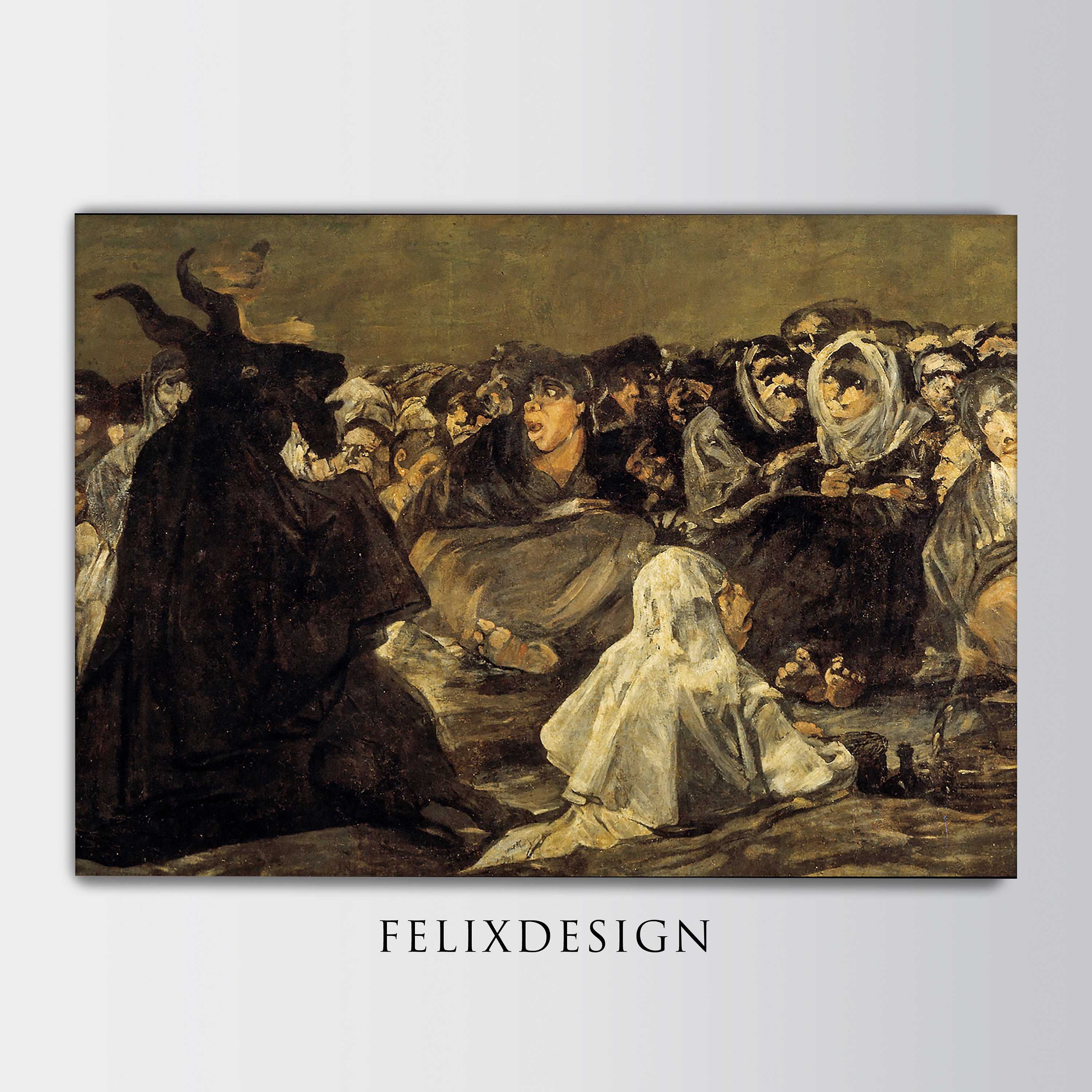 フランシスコ・ゴヤ - 魔女の集会（1823）抜粋 - クラシック絵画写真