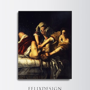 Artemisia Gentileschi - Judith Beheading Holofernes (1614) - Painting Photo Poster Print Art Gift Wall Decor Famous Mature - Slaying Murder