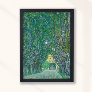 Gustav Klimt Avenue in the Park of Schloss Kammer 1910 Wall Art Vintage Painting Poster Print Trees Green Landscape Digital Download image 3