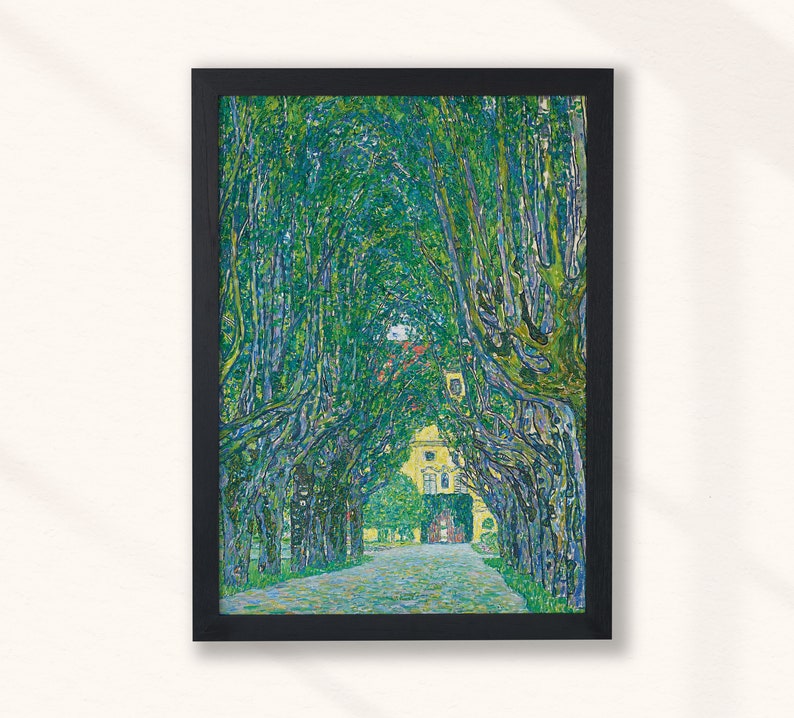 Gustav Klimt Avenue in the Park of Schloss Kammer 1910 Wall Art Vintage Painting Poster Print Trees Green Landscape Digital Download image 3