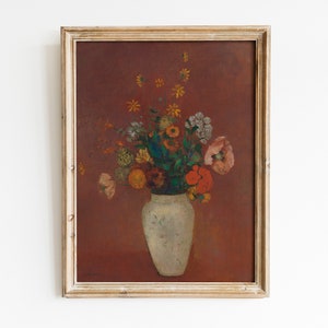 Odilon Redon - Bouquet in a Chinese Vase (1914) | Vintage Still Life Painting Print Flower French Symbolist Wall Art Gift | Digital Download
