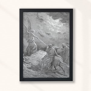 Gustave Dore - An Angel Appears to Balaam (1866) - Print Home Wall Art Drawing - Vintage Oil Painting - Bedroom Decor Digital Printable