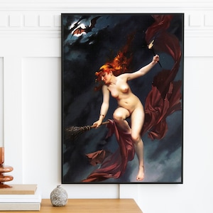 Moody Vintage Portrait Painting | Vintage European Painting | Witches Sabbath Art | Naked Witches | Wall Art Decor | Digital Printable Art
