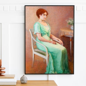 Elin Danielson-Gambogi - Portrait Of A Young Lady | Vintage Wall Art Print Woman Light Dark Academia Decor | Printable Digital Download
