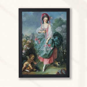 Jacques-Louis David - Mademoiselle Guimard as Terpsichore (1775) - Vintage Oil Painting - Woman Portrait - Wall Poster Print - Digital Art