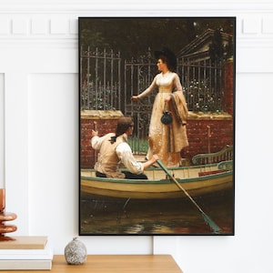 Edmund Blair Leighton - The Elopement (1893) - Landscape Clothes Vintage Wall Art Decor Painting Large Print - Digital Download
