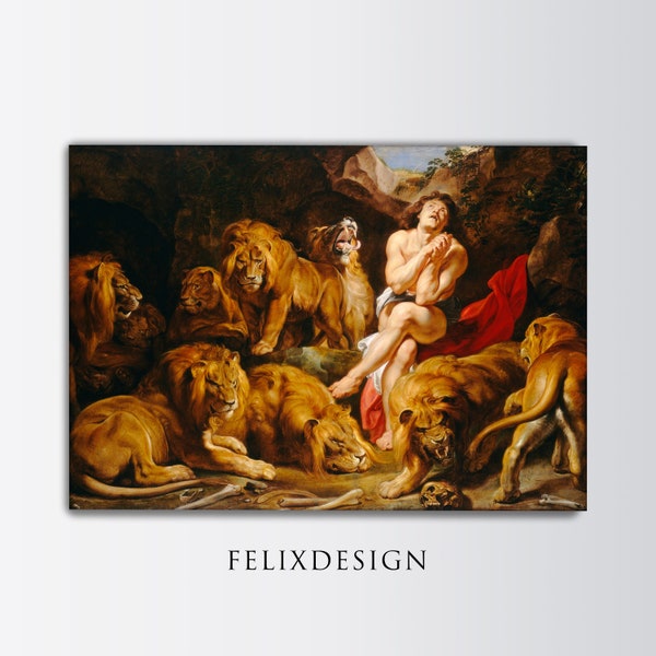 Peter Paul Rubens - Daniel in the Lion's Den (1615) | Samsung Frame TV Art | Vintage Painting Print Wall Art Landscape | Digital Download