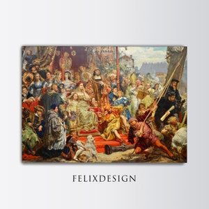 Jan Matejko - Accrochage de la cloche de Sigismund (1874) - Peinture à l’huile vintage - Art mural Cracovie Imprimer Affiche Chambre Décor - Téléchargement numérique