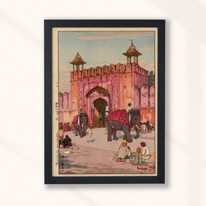 Hiroshi Yoshida - Ajmer Gate Jaipur (1931) - Vintage Antikes Ölgemälde - Japan Japan Ukiyo-e - Wand kunstdruck - Digitaler Download