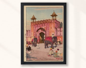 Hiroshi Yoshida - Ajmer Gate Jaipur (1931) - Vintage Antique Oil Painting - Japanese Japan Ukiyo-e - Wall Art Print - Digital Download