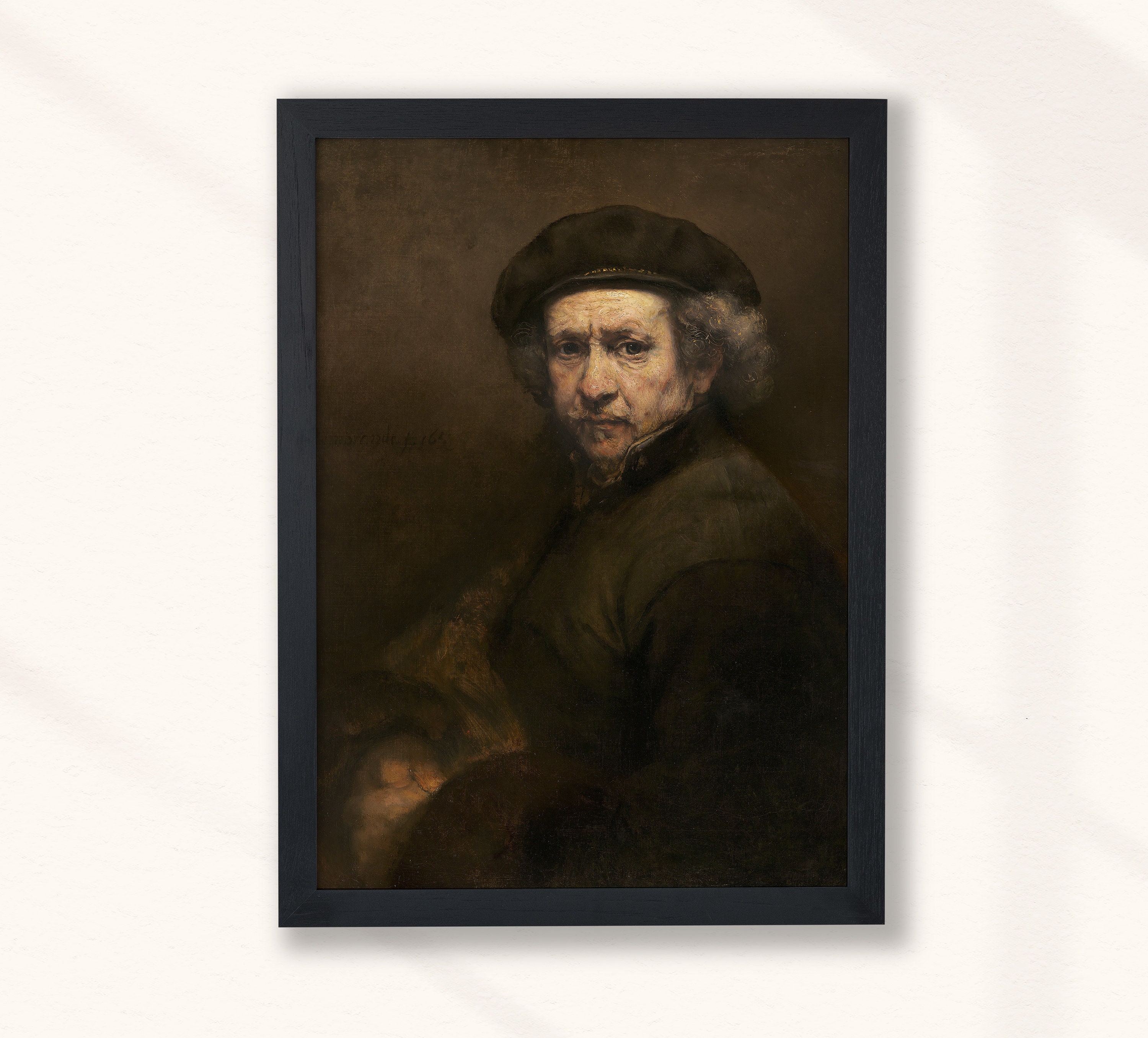 Rembrandt - Self-portrait (1659) | Vintage Man Portrait Oil Painting | Wall  Home Decor Classic Brown Dark Poster Print | Digital Download - Etsy, image size:3000x2714