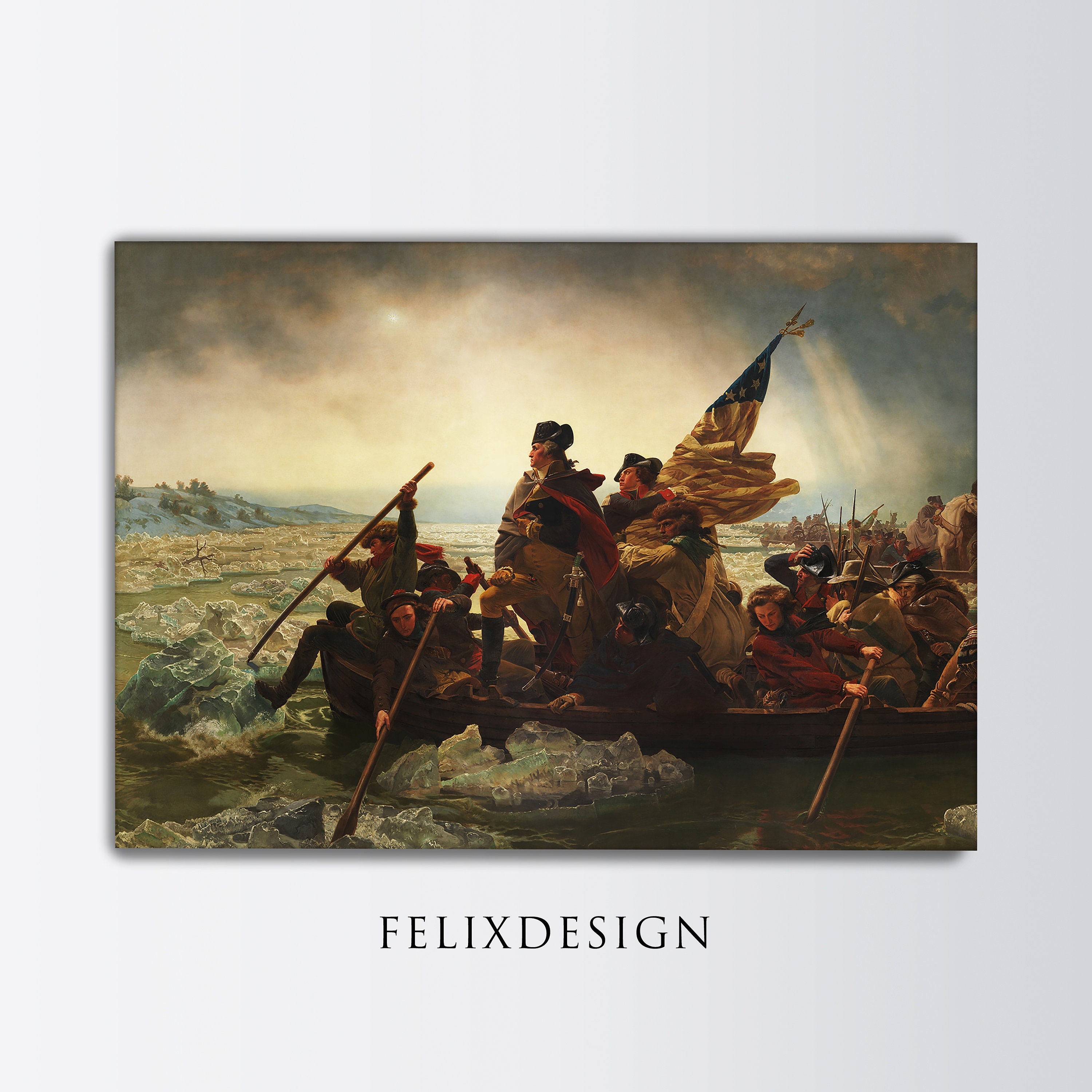 ELITEART- Washington Crossing the Delaware by Emanuel Gottlieb Leutze