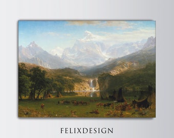 Albert Bierstadt - The Rocky Mountains, Lander's Peak - Samsung Frame TV Art - Digital Download - Painting Poster Print Art Gift Landscape