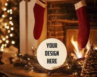 Christmas Ornament Mockup Bundle Christmas Mockup Blank White Round Ceramic Tree Ornament Mockup Christmas Mock ups Canva Mock up Bundle