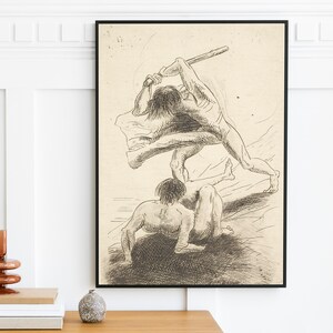 Odilon Redon - Cain and Abel (1886) | Vintage Oil Painting | Antique Print Classic Art Bathroom Decor | Digital Download - Printable Art