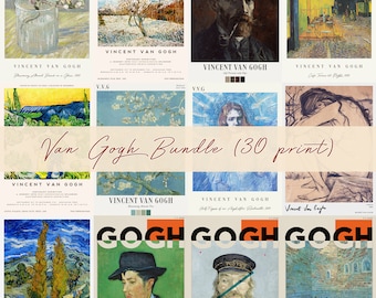 Vincent Van Gogh Art Set | Van Gogh Poster Set | Van Gogh Exhibition Set | Vintage Oil Painting | Wall Art Bedroom Decor | Digital Art