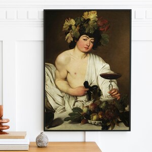 Caravaggio, Bacchus - Vintage Wandkunst - Gemälde Poster Druck Kunst Geschenk Vintage Museum Qualität Landhaus Dekor - Digitaler Download