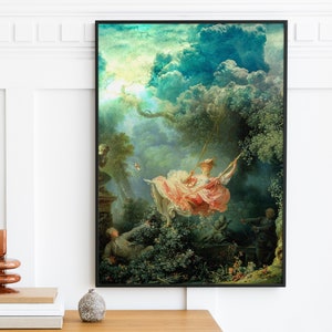 Jean-Honore Fragonard, The Happy Accidents of the Swing - Painting, Scandinavian, Large Wall Art, Photo Manipulation, Abstract Wall Art