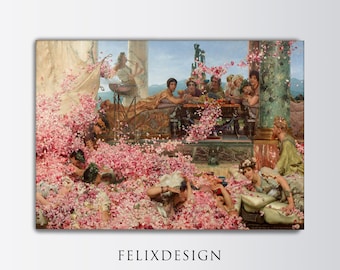 Lawrence Alma Tadema - The Roses of Heliogabalus (1888) | Vintage Landscape Pink Painting Roses Flowers Hedonism | Wall Art | Digital TV Art