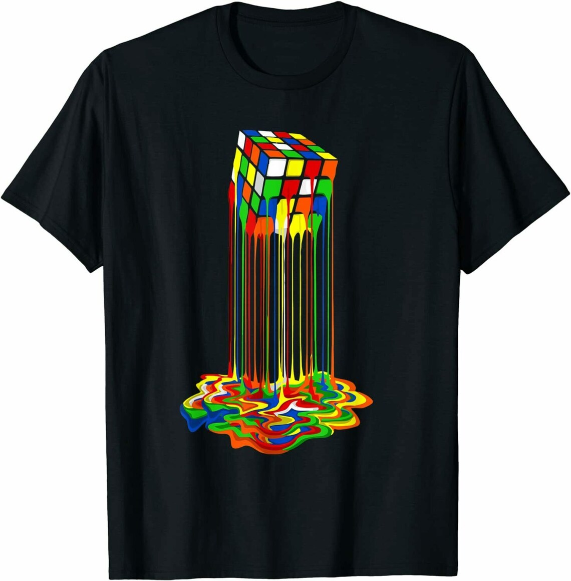 Awesome Graphic Melting Rubik Rubix Rubics Cube t Shirt Rubik Etsy
