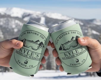 Enfriador de latas personalizado, snowboard, viaje de esquí, despedida de soltero, despedida de soltero de invierno, recuerdo de despedida de soltero, viaje de esquí familiar, vacaciones familiares