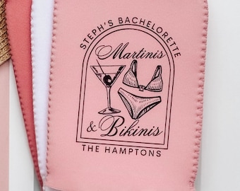 Beach Bachelorette, Bikinis and Martinis, Martinis and Bikinis, Last Splash, Beach Bach, Custom Can Cooler, Coastal Bachelorette, Last toast