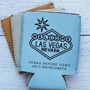 Las Vegas Bachelorette Party, Vegas Before Vows, Casino. Las Vegas, Custom Can Cooler, City Bach, Bachelorette Party Favor, Coozie