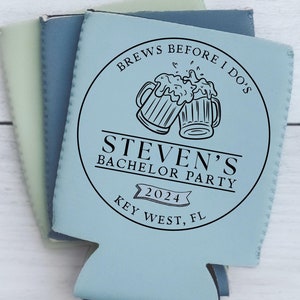 Custom Bachelor Party Can Cooler | Brews Before I Do | Beer Bachelor Party | Brewery Bachelor Party | Bachelor Party Favor | Groomsman Gift