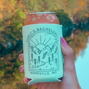Mountain Bachelorette Party, Custom Can Cooler, Camp Bachelorette, Bachelorette Party, Bachelorette Party Favor, Coozie, Colorado