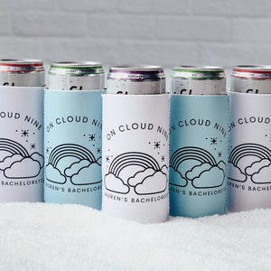 On Cloud 9, On Cloud Nine, On Cloud Wine, Vineyard Bachelorette Party, Custom Can Cooler, Winery Bach, Bachelorette Party Favor, Coozie