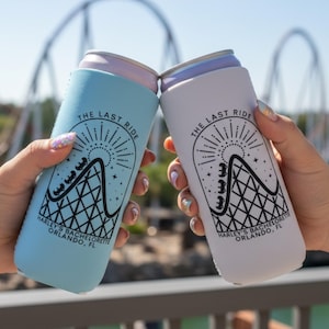 Custom Can Cooler - Amusement Park - Theme Park - Roller Coaster - Last Ride - Bachelorette Party - Magical Bachelorette - Family Vacation