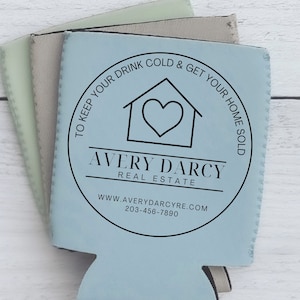 Real Estate Agent custom can coolers, Realtor, Realtor Gift, New Home Gift, Realtor Marketing, Promo, Agent broker, Agent giveaway