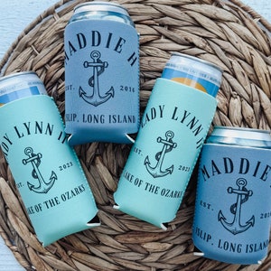 Nautical Can Cooler, Boat Gift, Boating Gift, Boat Name, Sailing, Custom Drink Holder, Boat Owner, Captain, Boat Owner Gift