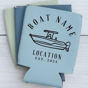Nautical Can Cooler, Fishing Boat, Boat Gift, Boating Gift, Boat Name, Sailing, Custom Drink Holder, Boat Owner, Captain, Boat Owner Gift