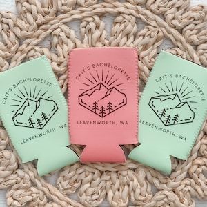 Mountain Bachelorette Party, Custom Can Cooler, Camp Bachelorette, Bachelorette Party, Bachelorette Party Favor, Coozie, Colorado