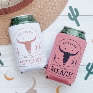 Getting Rowdy, Getting Hitched, Can Cooler, Bachelorette Party, Bachelorette Party Favor, Western Bachelorette, Nashville, Scottsdale, Bach