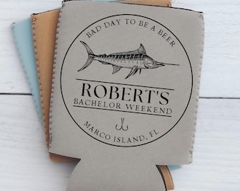 Enfriador de latas para despedida de soltero, Viaje de pesca, Despedida de soltero, Despedida de soltero de pesca, Barco, Recuerdo de despedida de soltero, Padrino de boda, Pez espada