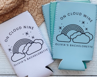 On Cloud 9, On Cloud Nine, On Cloud Wine, Vineyard Bachelorette Party, Custom Can Cooler, Winery Bach, Bachelorette Party Favor