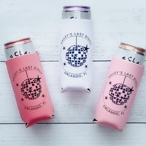 Personalized Last Disco Can Cooler, One Last Disco, Retro Bachelorette, Disco Ball, Custom Can Cooler, Lets Go Girls, Bachelorette Party