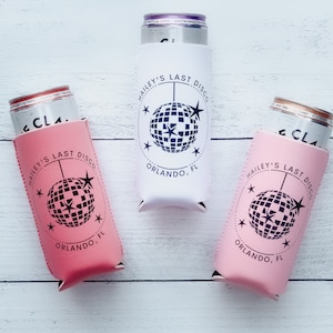 Personalized Last Disco Can Cooler, One Last Disco, Retro Bachelorette, Disco Ball, Custom Can Cooler, Lets Go Girls, Bachelorette Party