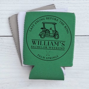 Bachelor Party Can Cooler,  Lets Partee, Bachelor Party, Golfing Bachelor Party, Bachelor Party Favor, Personalized Coozie, Groomsman gift
