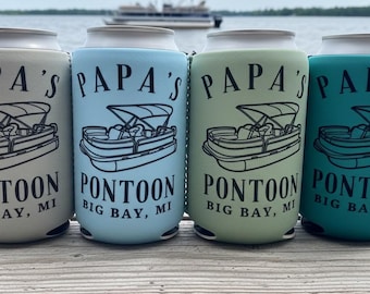 Nautical Can Cooler, Boat Gift, Boating Gift, Pontoon, Boat Name, Sailing, Custom Drink Holder, Boat Owner, Captain, Boat Owner Gift