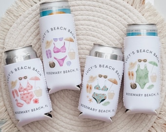Tropical Bachelorette Party, Custom Can Cooler, Beach Bach, Beach Bachelorette Party, Beach party, Bachelorette Party Favor