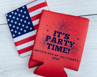 4th of July Can Cooler: Personalized Independence Day Party Favor