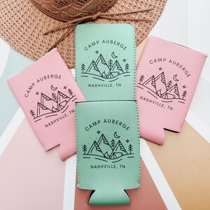 Mountain Bachelorette Party, Custom Can Cooler, Camp Bachelorette, Bachelorette Party, Bachelorette Party Favor, Coozie, Colorado