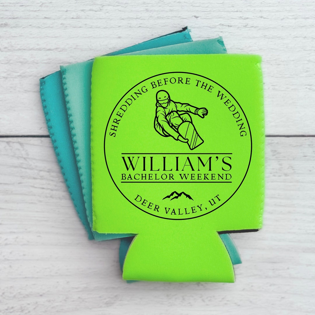 Bachelor Party Can Cooler Snowboarding Bachelor Party Etsy