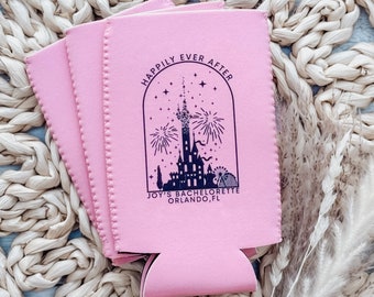 Magical Bachelorette, Happily Ever After, Amusement Park, Theme Park, Roller Coaster, Bachelorette Party, Custom Can Cooler, Coozie