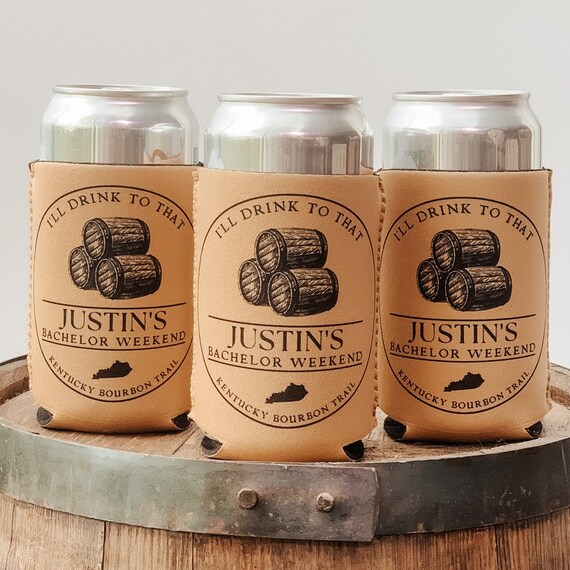 Bachelor Party Can Cooler, Bourbon Trail, Aged to Perfection, Distillery Party, Whiskey, Kentucky Bourbon Trail, Bachelor Party Favor