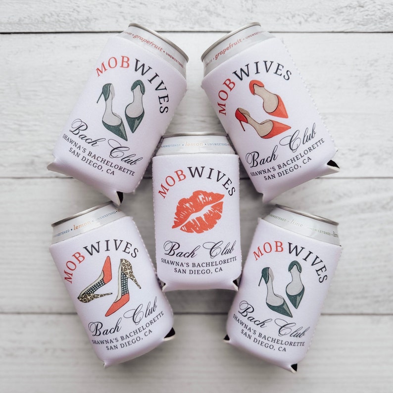 Mobwives Bachelorette, Mob Wives, Mob Wife, Can Cooler, Bachelorette Party, Custom Can Cooler, Mob wife winter, Red, Valentines bild 7